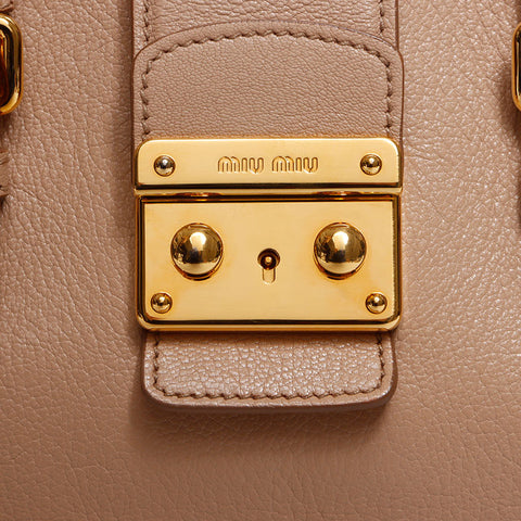 Miu Miu Madras Leather 2way Handbag pink WS13591