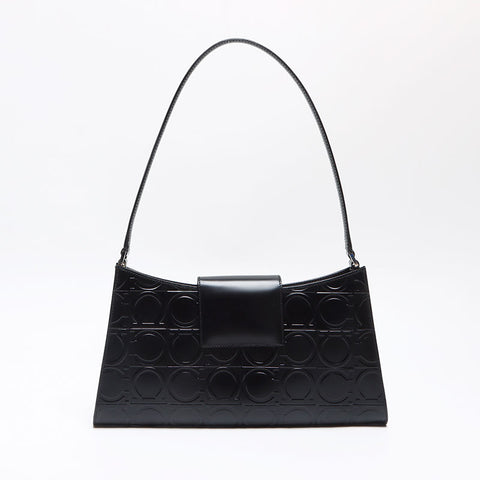 Salvatore Ferragamo Gancini embossed one belt Shoulder Bag black WS13592