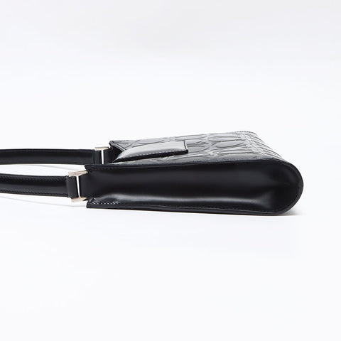 Salvatore Ferragamo Gancini embossed one belt Shoulder Bag black WS13592