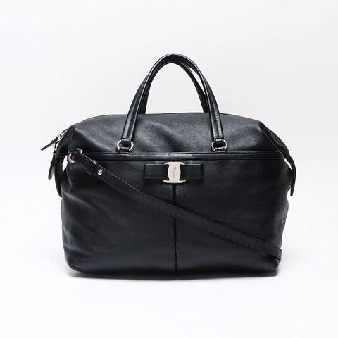 Salvatore Ferragamo Vara 2way Leather Boston bag black WS13593
