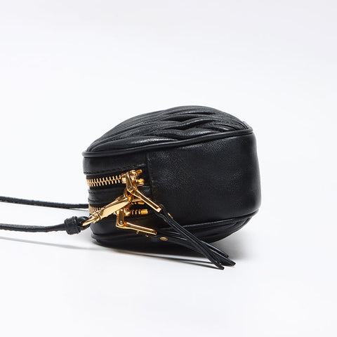 Miu Miu Nappa Leather Matelasse Shoulder Bag black WS13595