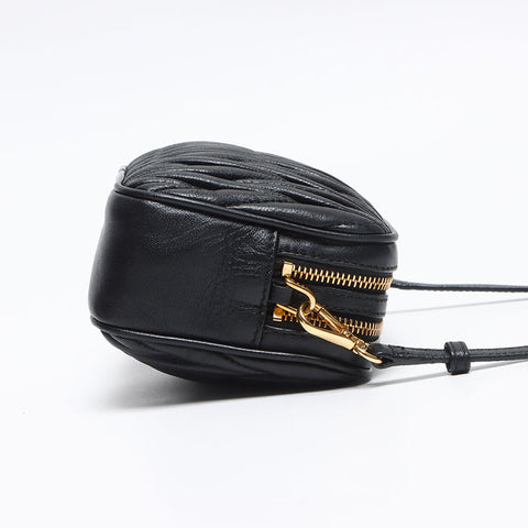 Miu Miu Nappa Leather Matelasse Shoulder Bag black WS13595
