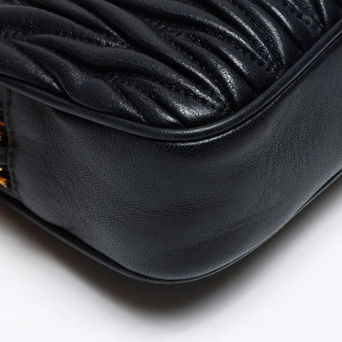Miu Miu Nappa Leather Matelasse Shoulder Bag black WS13595