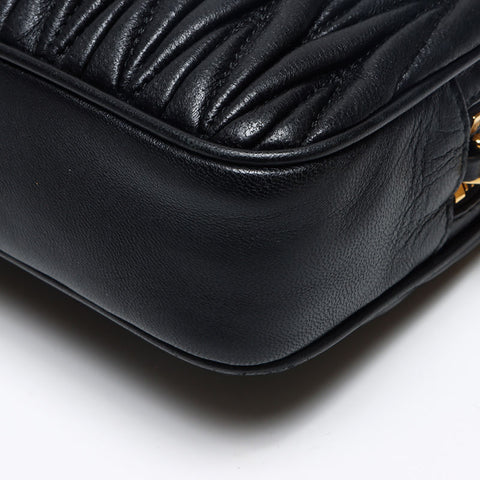 Miu Miu Nappa Leather Matelasse Shoulder Bag black WS13595