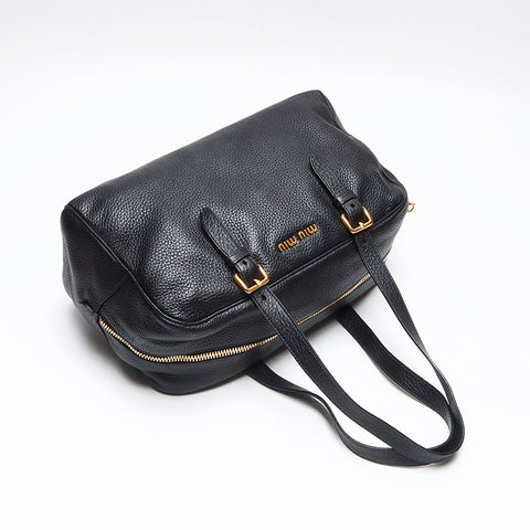 Miu Miu Leather mini Boston bag Shoulder Bag black WS13596