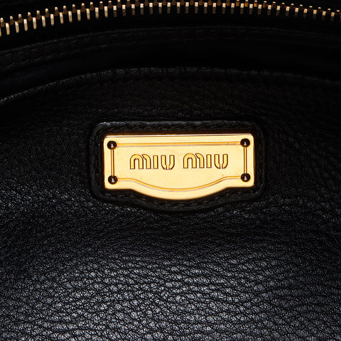 Miu Miu Leather mini Boston bag Shoulder Bag black WS13596
