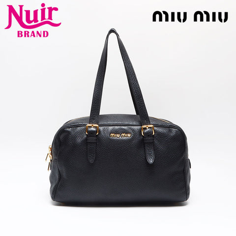 Miu Miu Leather mini Boston bag Shoulder Bag black WS13596