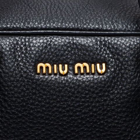 Miu Miu Leather mini Boston bag Shoulder Bag black WS13596
