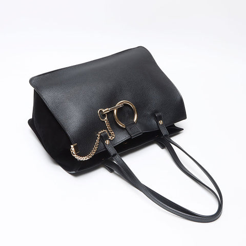 Chloe FAYE Leather Tote Shoulder Bag black WS13597