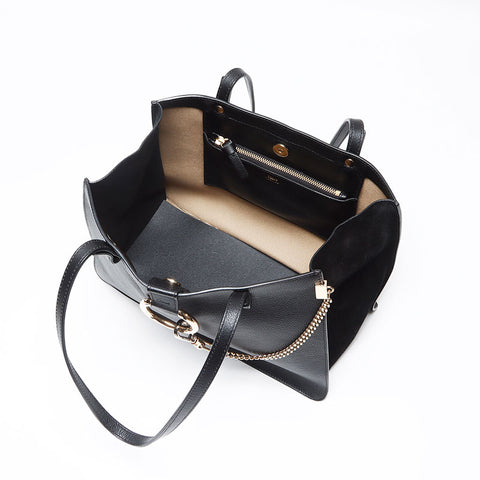 Chloe FAYE Leather Tote Shoulder Bag black WS13597