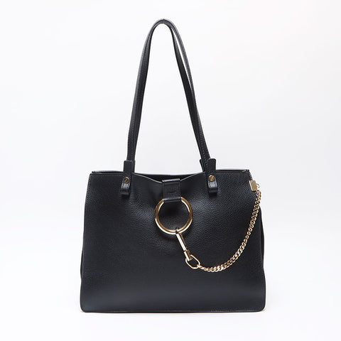 Chloe FAYE Leather Tote Shoulder Bag black WS13597