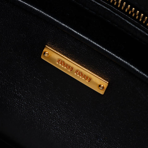 ミュウ ミュウ Miu Miu マテラッセ 2way レザー ハンドバッグ ブラック WS13598