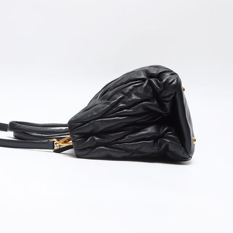 ミュウ ミュウ Miu Miu マテラッセ 2way レザー ハンドバッグ ブラック WS13598