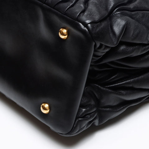 ミュウ ミュウ Miu Miu マテラッセ 2way レザー ハンドバッグ ブラック WS13598