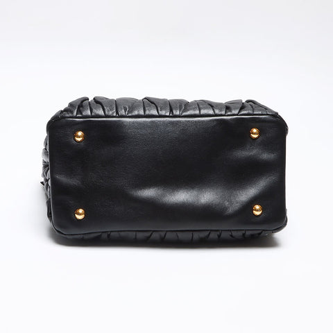 ミュウ ミュウ Miu Miu マテラッセ 2way レザー ハンドバッグ ブラック WS13598