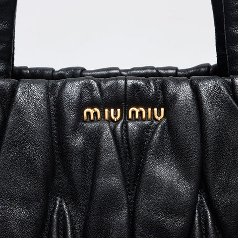 ミュウ ミュウ Miu Miu マテラッセ 2way レザー ハンドバッグ ブラック WS13598