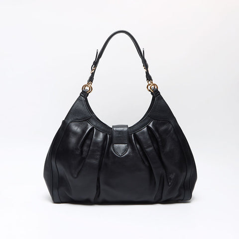 Salvatore Ferragamo Gancini leather Shoulder Bag black WS13599
