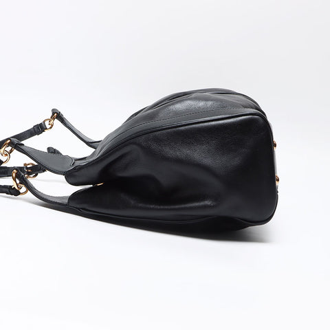 Salvatore Ferragamo Gancini leather Shoulder Bag black WS13599