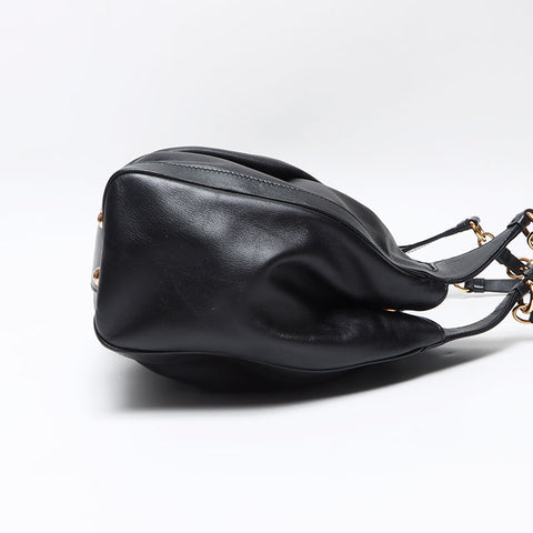 Salvatore Ferragamo Gancini leather Shoulder Bag black WS13599