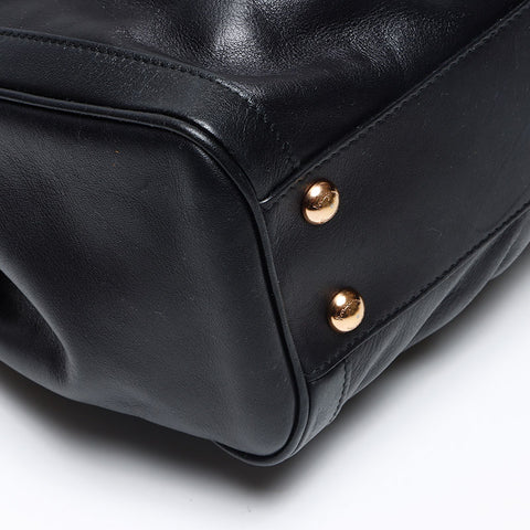 Salvatore Ferragamo Gancini leather Shoulder Bag black WS13599