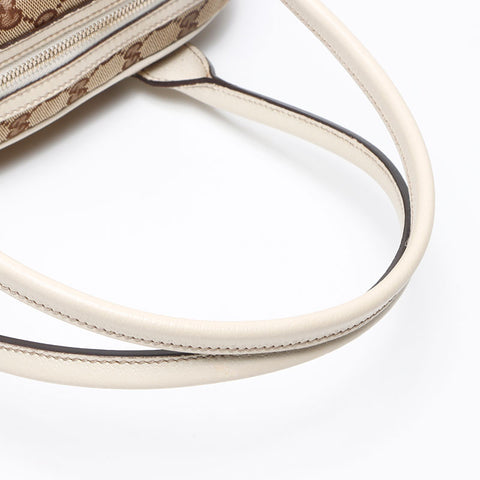GUCCI GG Canvas Shelly Ribbon Shoulder Bag Beige white WS13601