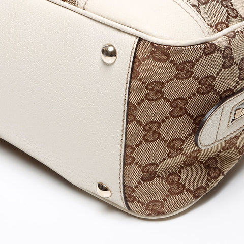 GUCCI GG Canvas Shelly Ribbon Shoulder Bag Beige white WS13601