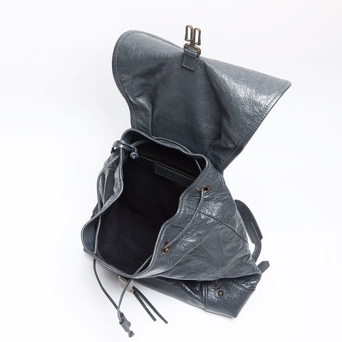 バレンシアガ BALENCIAGA クラシック トラベラー レザー リュック・デイパック グレー WS13602
