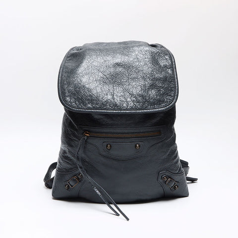 バレンシアガ BALENCIAGA クラシック トラベラー レザー リュック・デイパック グレー WS13602