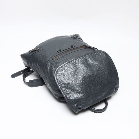 バレンシアガ BALENCIAGA クラシック トラベラー レザー リュック・デイパック グレー WS13602