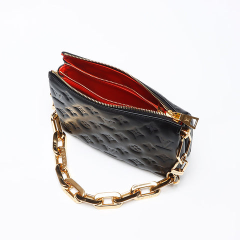 ルイ・ヴィトン LOUIS VUITTON モノグラムエンボス クッサンBB ショルダーバッグ ブラック WS13603