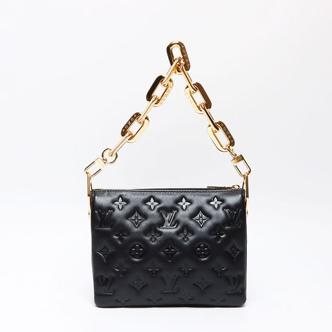 ルイ・ヴィトン LOUIS VUITTON モノグラムエンボス クッサンBB ショルダーバッグ ブラック WS13603