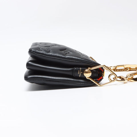 ルイ・ヴィトン LOUIS VUITTON モノグラムエンボス クッサンBB ショルダーバッグ ブラック WS13603