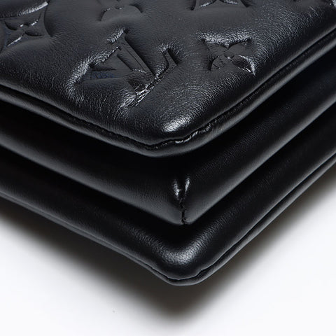 ルイ・ヴィトン LOUIS VUITTON モノグラムエンボス クッサンBB ショルダーバッグ ブラック WS13603