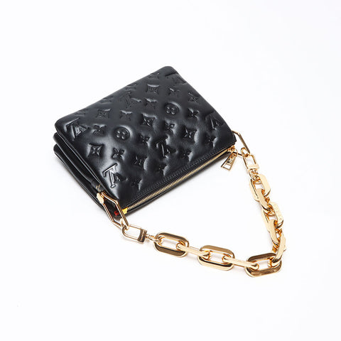 ルイ・ヴィトン LOUIS VUITTON モノグラムエンボス クッサンBB ショルダーバッグ ブラック WS13603