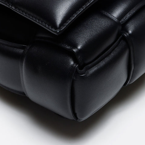 BOTTEGAVENETA Nappa INTRECCIATO Padded Chain Cassette Satchel Bag Shoulder Bag black WS13606