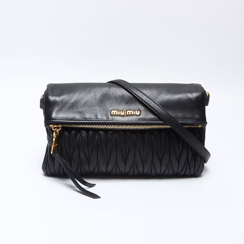 Miu Miu Materasse leather Shoulder Bag black WS13607