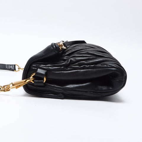 Miu Miu Materasse leather Shoulder Bag black WS13607