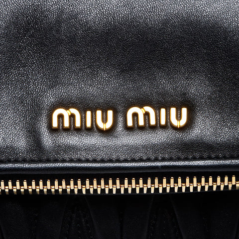 Miu Miu Materasse leather Shoulder Bag black WS13607