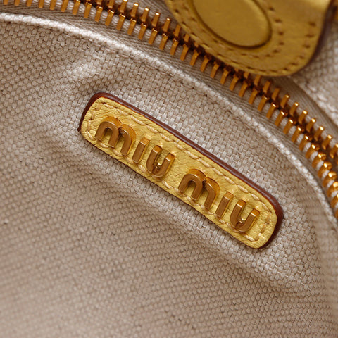 ミュウ ミュウ Miu Miu マドラス ロゴ ショルダーバッグ イエロー WS13608