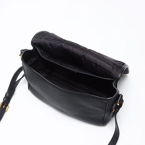 プラダ PRADA ヴィッテロダイノ レザー ショルダーバッグ ブラック WS13609