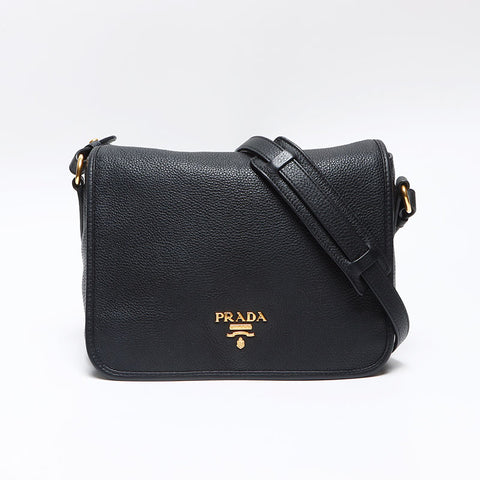 プラダ PRADA ヴィッテロダイノ レザー ショルダーバッグ ブラック WS13609