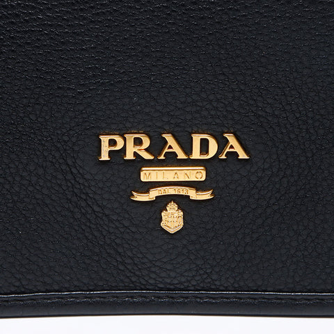 プラダ PRADA ヴィッテロダイノ レザー ショルダーバッグ ブラック WS13609