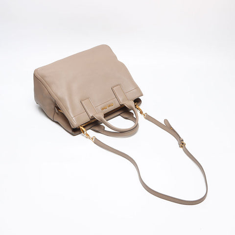Miu Miu Madras leather Handbag beige WS13610