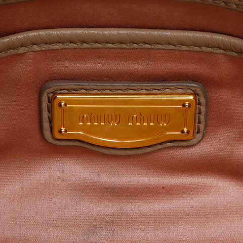 Miu Miu Madras leather Handbag beige WS13610