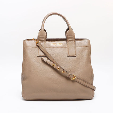 Miu Miu Madras leather Handbag beige WS13610