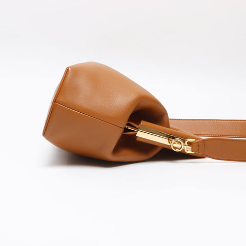 フェンディ FENDI レザー ファースト ショルダーバッグ ブラウン WS13616
