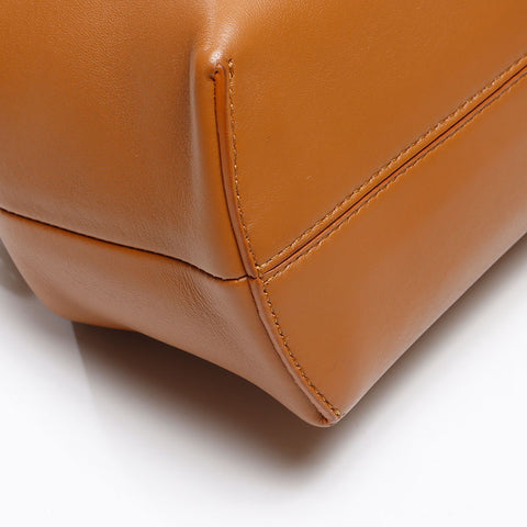 FENDI Leather First Shoulder Bag Brown WS13616