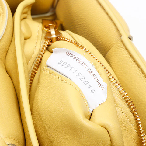 ボッテガヴェネタ BOTTEGAVENETA ナッパ イントレチャート パデッド チェーン カセット サッチェルバッグ ショルダーバッグ イエロー WS13617