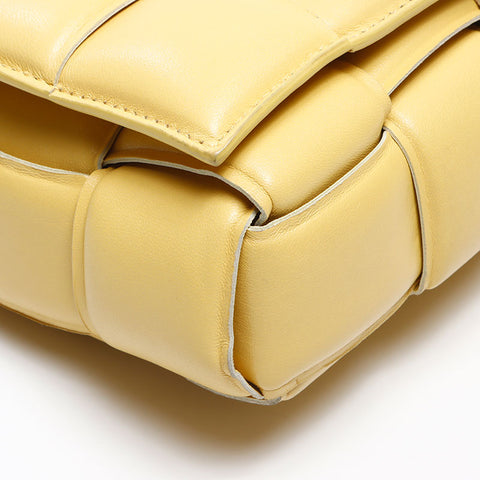 ボッテガヴェネタ BOTTEGAVENETA ナッパ イントレチャート パデッド チェーン カセット サッチェルバッグ ショルダーバッグ イエロー WS13617