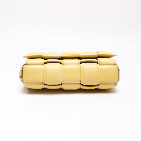 BOTTEGAVENETA Nappa INTRECCIATO Padded Chain Cassette Satchel Bag Shoulder Bag yellow WS13617